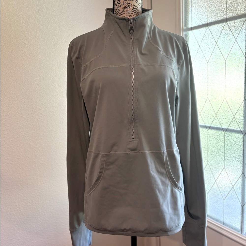Gray Quarter-Zip Pullover Zyia Active, XXL